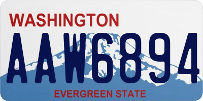 WA license plate AAW6894