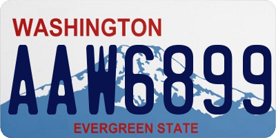 WA license plate AAW6899