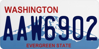 WA license plate AAW6902
