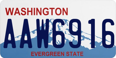 WA license plate AAW6916