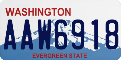WA license plate AAW6918
