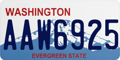 WA license plate AAW6925
