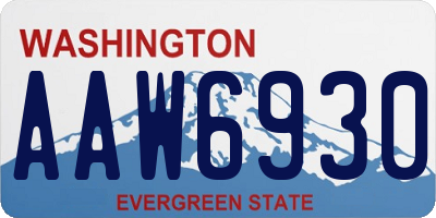 WA license plate AAW6930