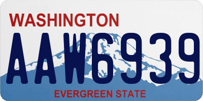 WA license plate AAW6939