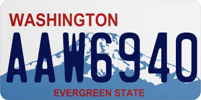 WA license plate AAW6940