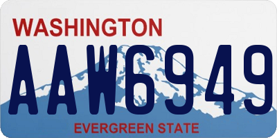 WA license plate AAW6949