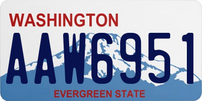 WA license plate AAW6951