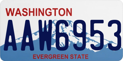 WA license plate AAW6953