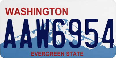 WA license plate AAW6954