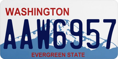 WA license plate AAW6957