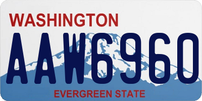 WA license plate AAW6960