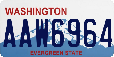 WA license plate AAW6964