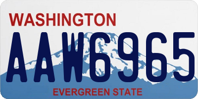 WA license plate AAW6965