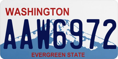 WA license plate AAW6972
