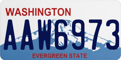 WA license plate AAW6973