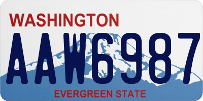 WA license plate AAW6987