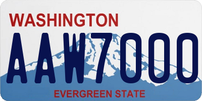 WA license plate AAW7000