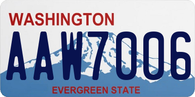 WA license plate AAW7006