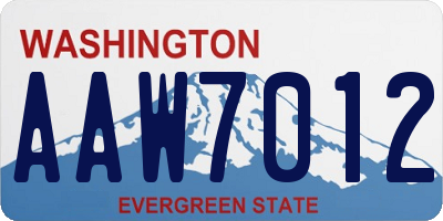 WA license plate AAW7012