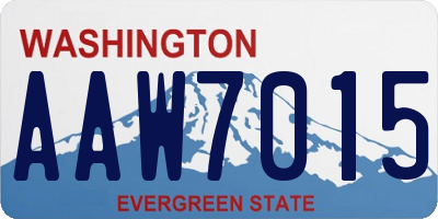 WA license plate AAW7015