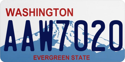 WA license plate AAW7020