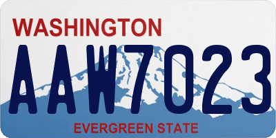 WA license plate AAW7023