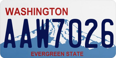 WA license plate AAW7026