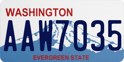 WA license plate AAW7035