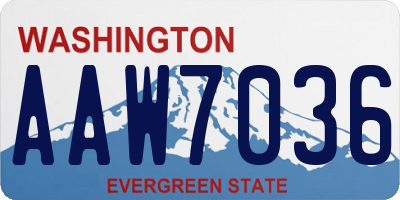 WA license plate AAW7036