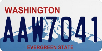 WA license plate AAW7041