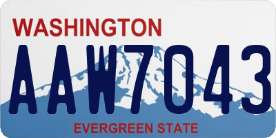 WA license plate AAW7043