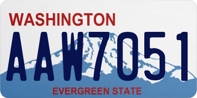 WA license plate AAW7051