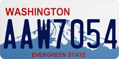 WA license plate AAW7054