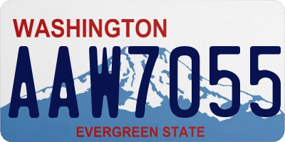 WA license plate AAW7055