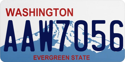 WA license plate AAW7056