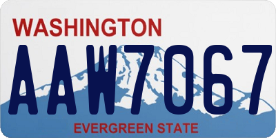WA license plate AAW7067