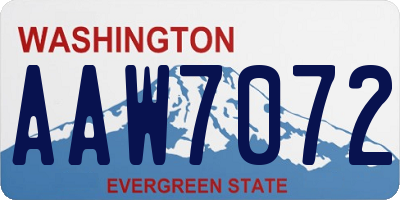 WA license plate AAW7072