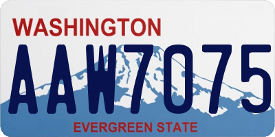 WA license plate AAW7075