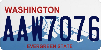 WA license plate AAW7076