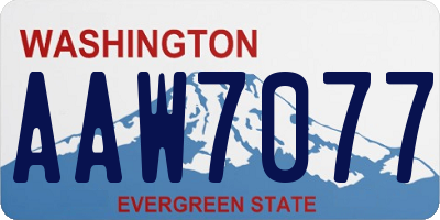 WA license plate AAW7077