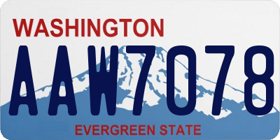 WA license plate AAW7078