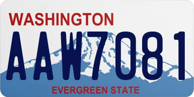 WA license plate AAW7081