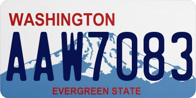 WA license plate AAW7083