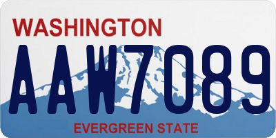 WA license plate AAW7089
