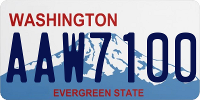 WA license plate AAW7100