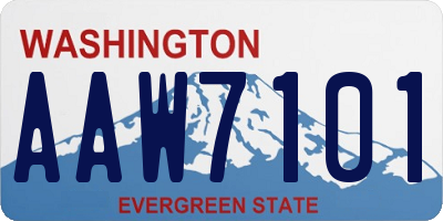 WA license plate AAW7101