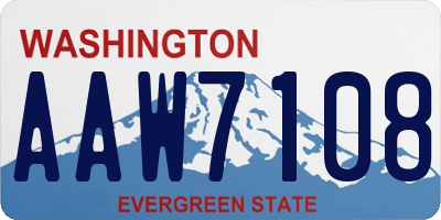 WA license plate AAW7108