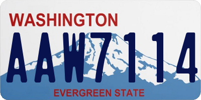 WA license plate AAW7114