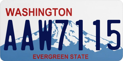 WA license plate AAW7115