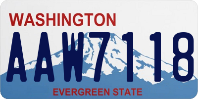 WA license plate AAW7118